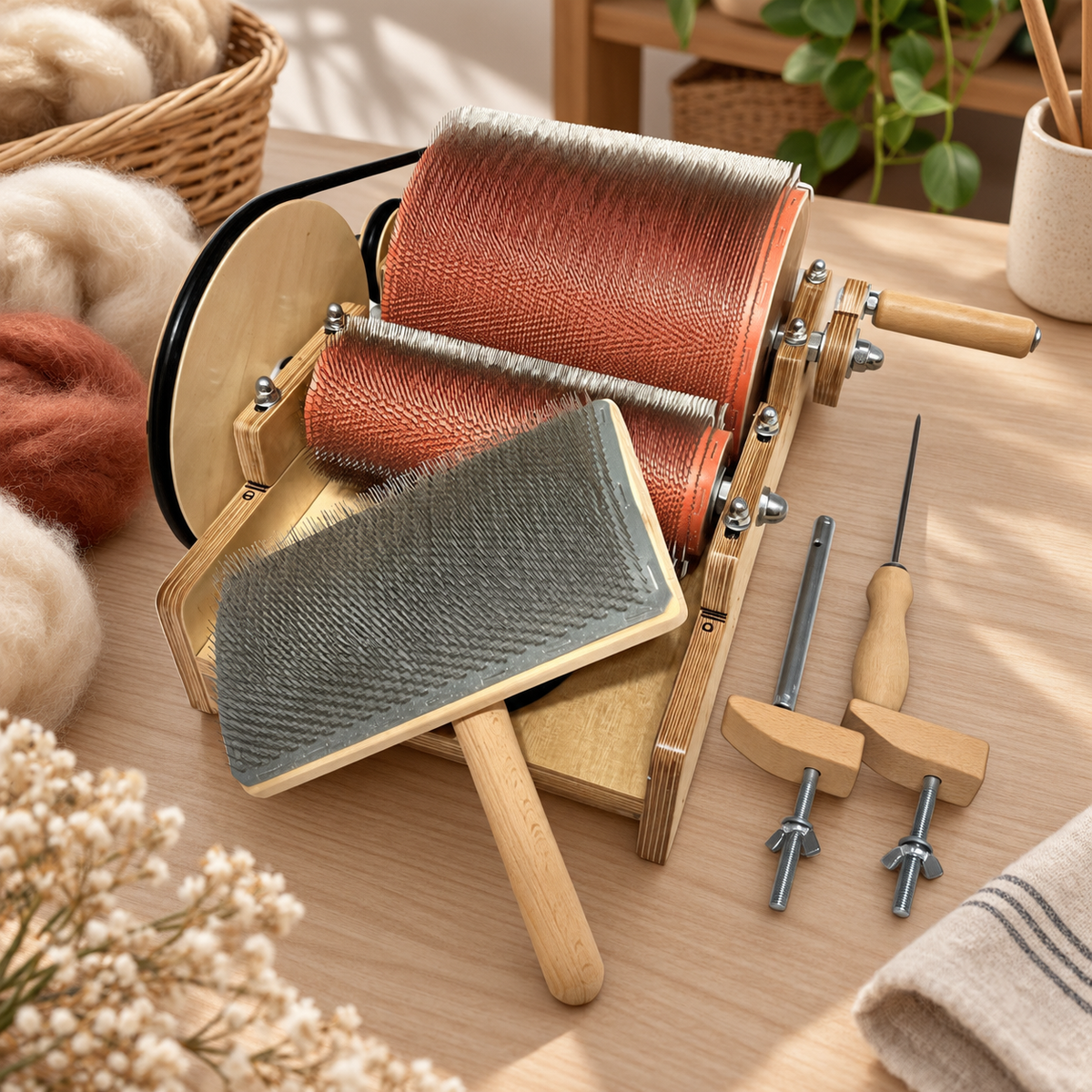 120 TPI Mini Drum Carder for Ultra-Fine & Delicate Fibers