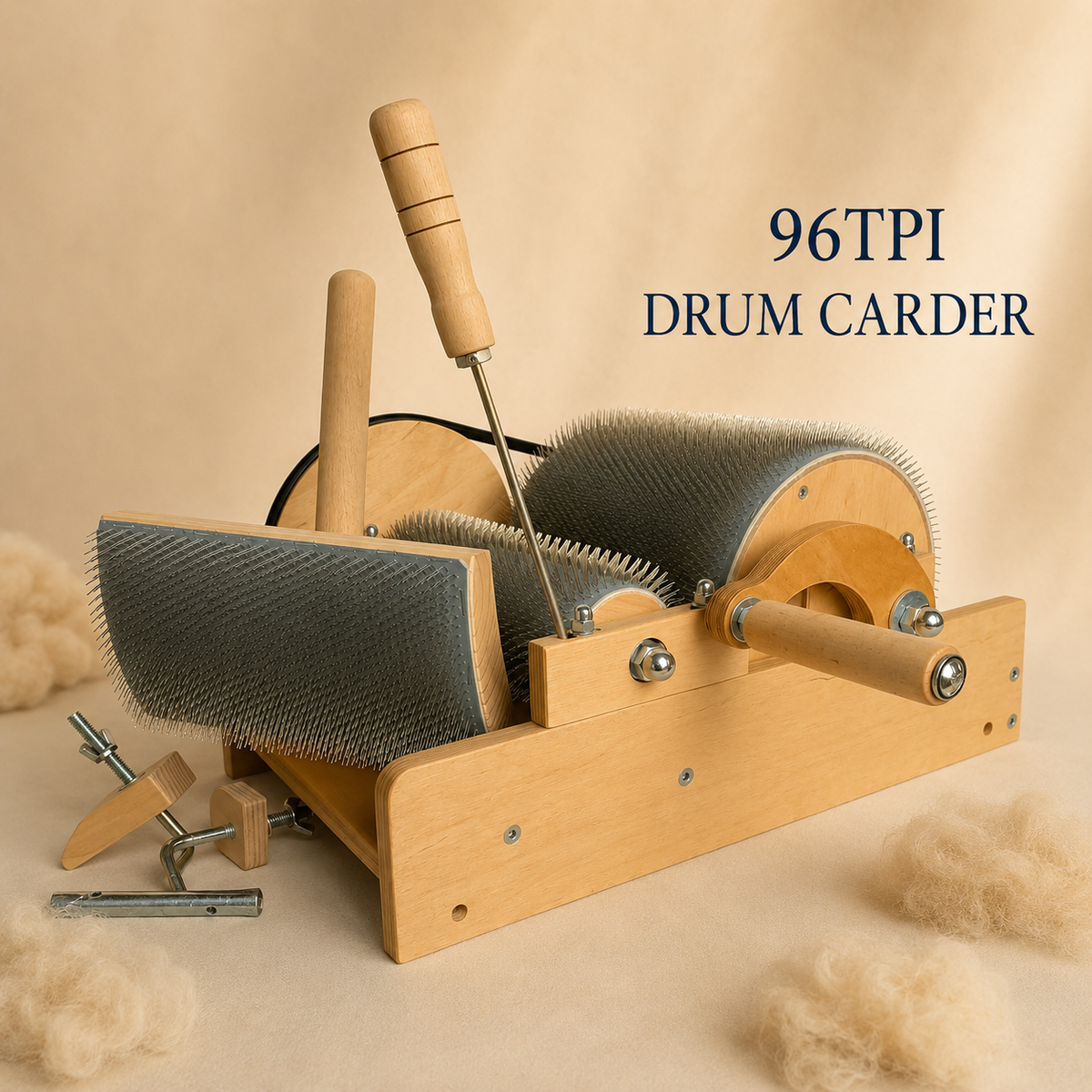 96 TPI Mini Drum Carder for Wool Fine Fibers