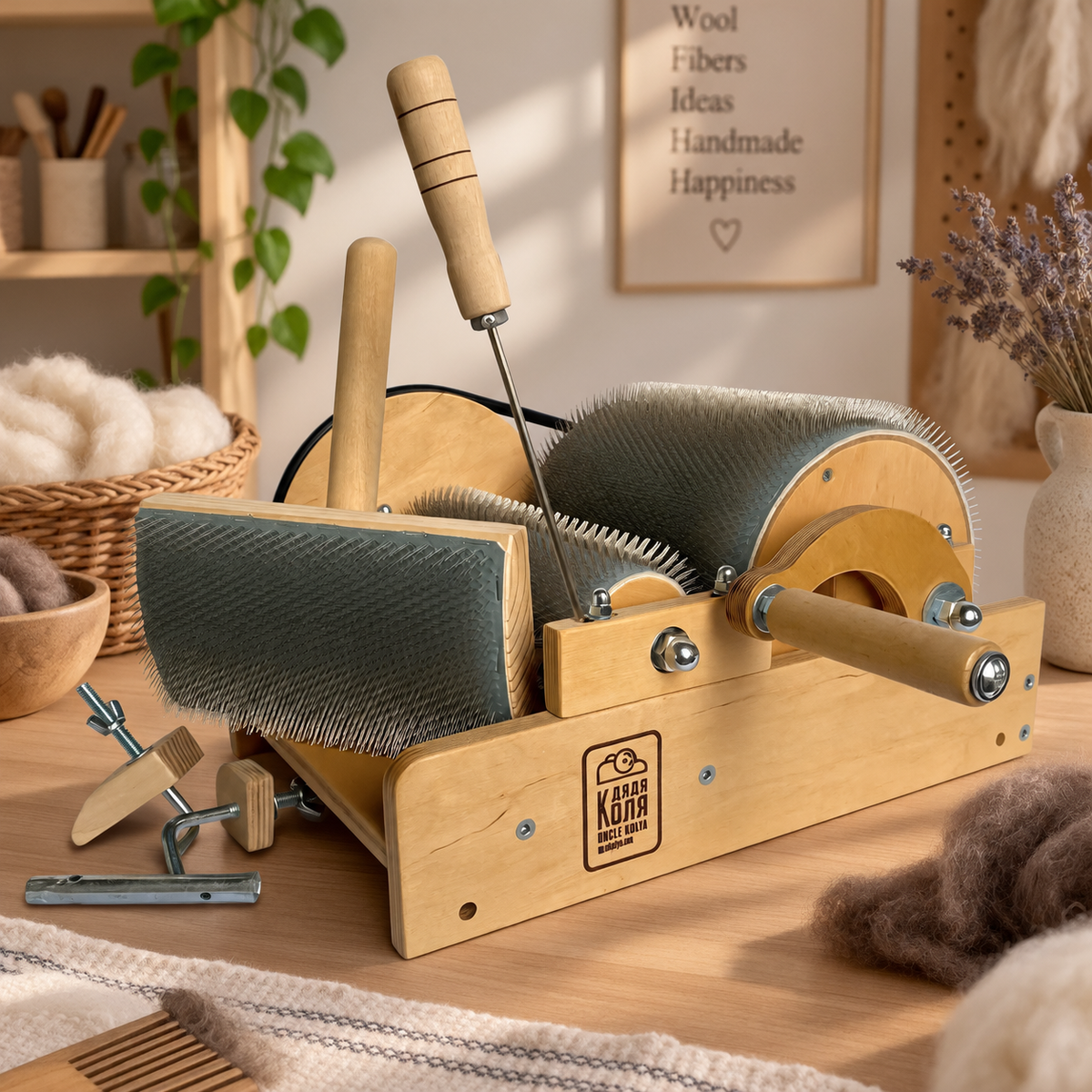 96 TPI Mini Drum Carder for Wool Fine Fibers