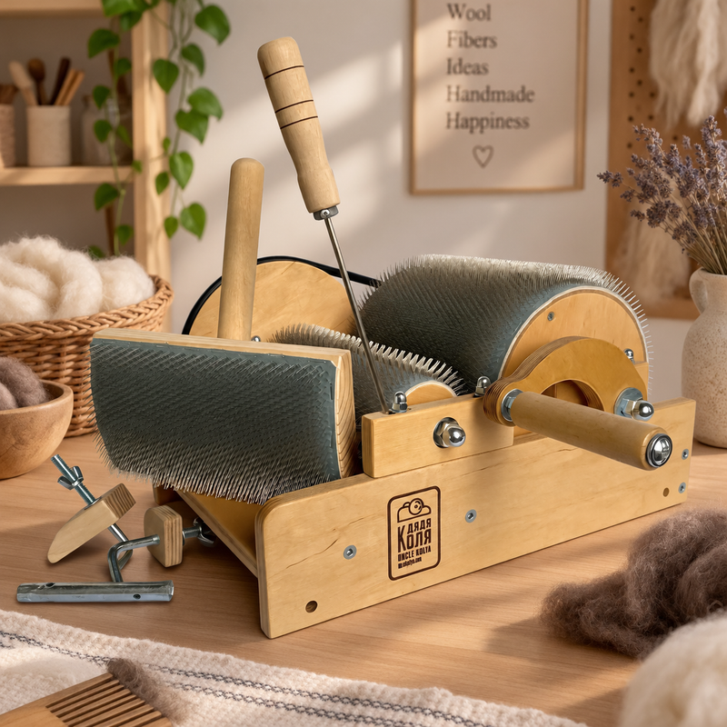 96 TPI Mini Drum Carder for Wool Fine Fibers