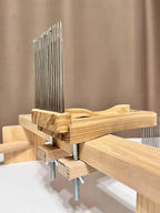 Wool Combs Set — 2 Hand Combs, 8-Hole Diz & Stand, Ash Wood & Stainless Steel Teeth